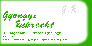 gyongyi ruprecht business card